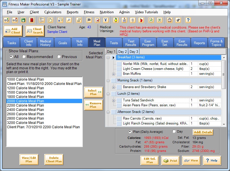 2300 Calorie Meal Plan Weight Loss